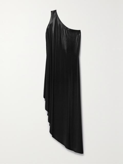 One-shoulder Asymmetric Lamé Tunic