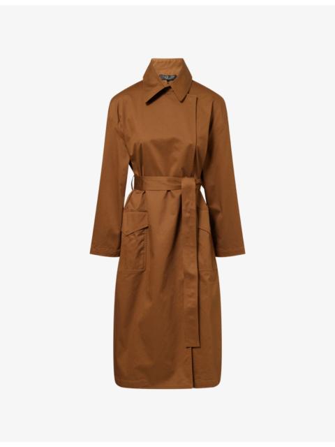 Rue Belted Cotton-Blend Trench Coat