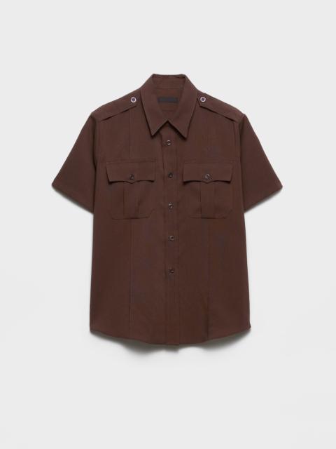 Short-sleeved technical fabric shirt