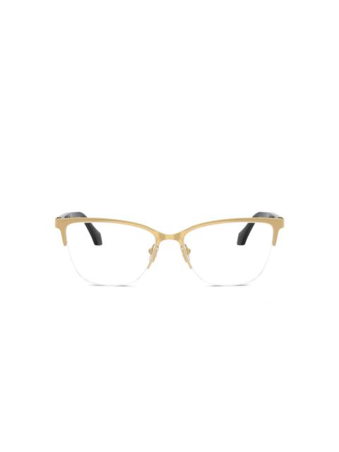 cat eye-frame glasses