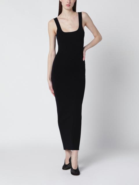 Black fitted dress in viscose jersey