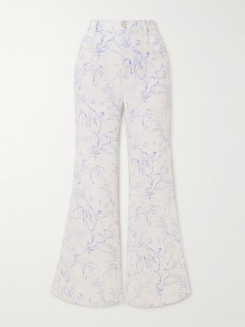 Bunny Avian Printed Linen-canvas Flared Pants