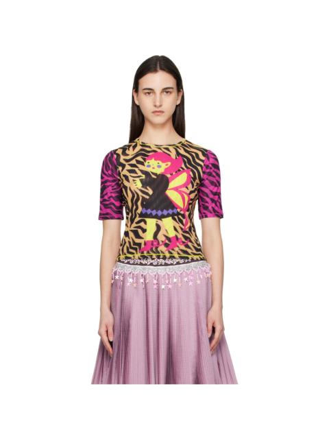 Multicolor Hairy Fairy Fitted Mesh Top