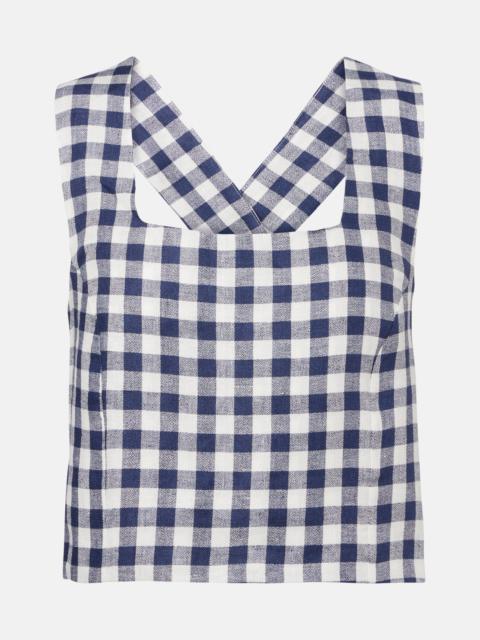 Cozumel gingham linen crop top