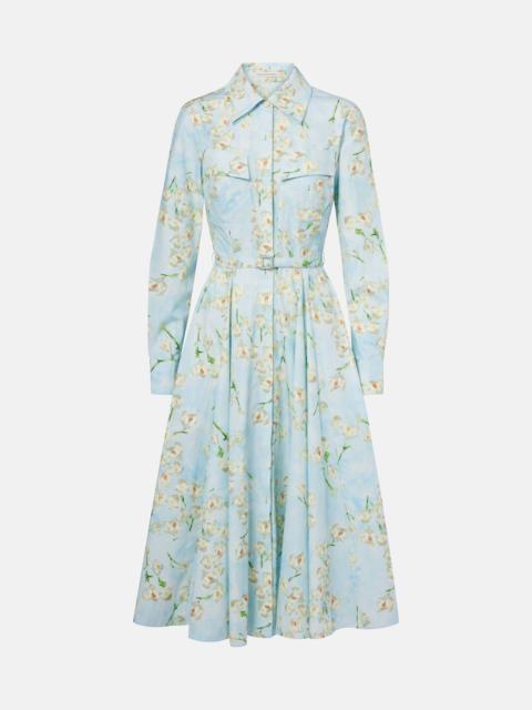Floral cotton poplin shirt dress