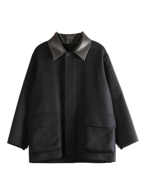 contrast-collar pocket jacket