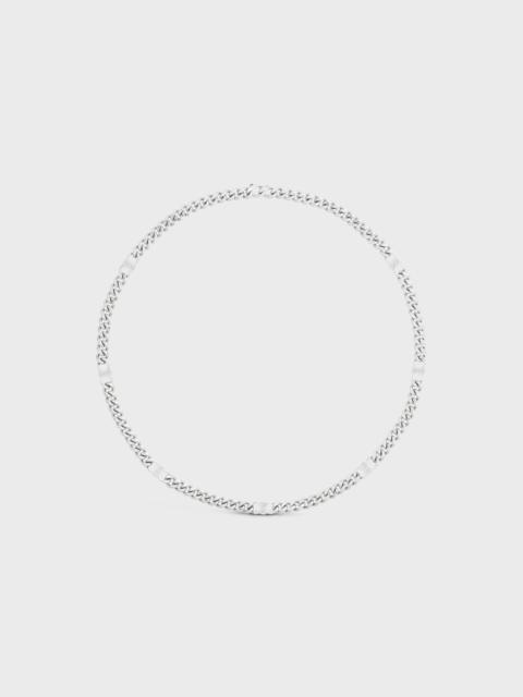 Triomphe Small Gourmette Necklace in Brass with Rhodium Finish