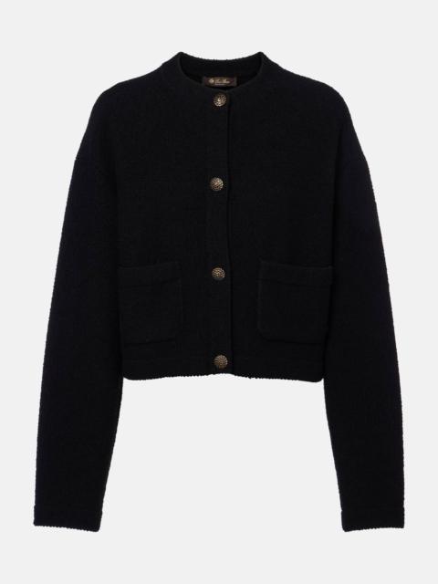 Cropped cotton and silk cardigan