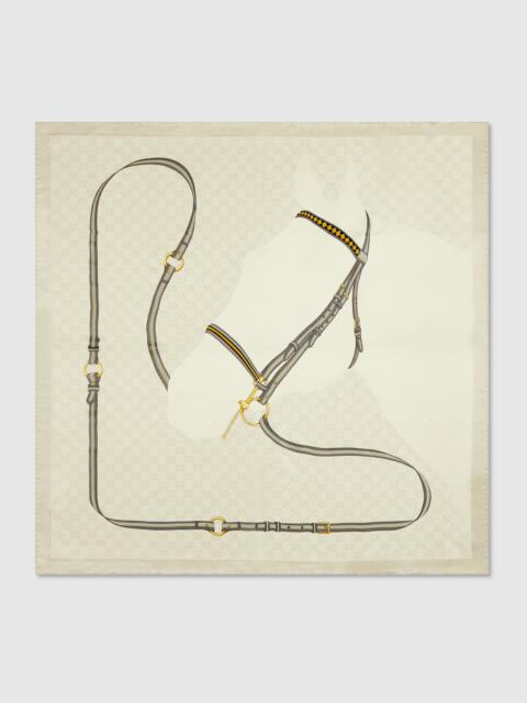 Printed GG silk jacquard carré