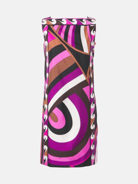 Iride silk twill minidress