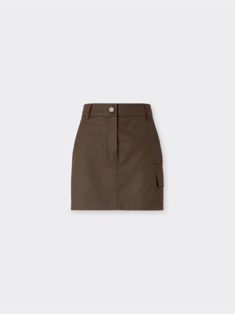 Mini skirt in technical gabardine with a vintage effect
