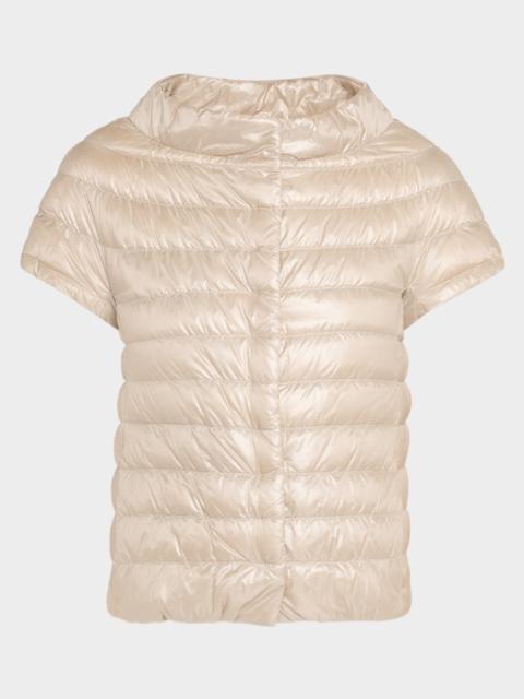 Emilia Water-Resistant Ultralight Nylon Puffer Cape