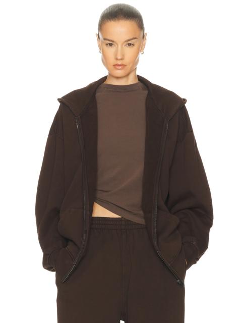 Boyfriend Fleece Boxy Zip-Up Hoodie