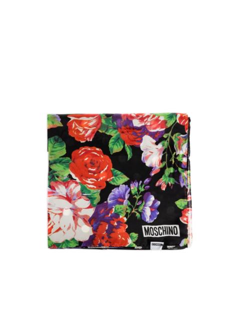 floral-print silk scarf