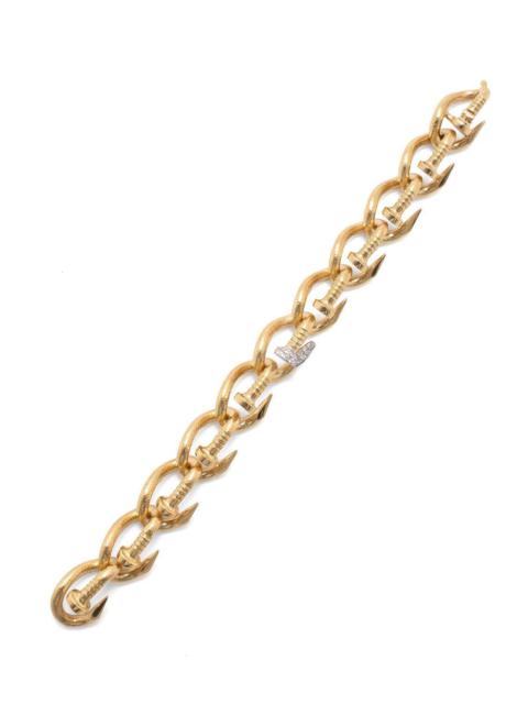 Diamond Tip Hammered Bent Nail Link Bracelet