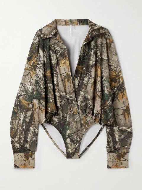 Camouflage-print Stretch-jersey Bodysuit