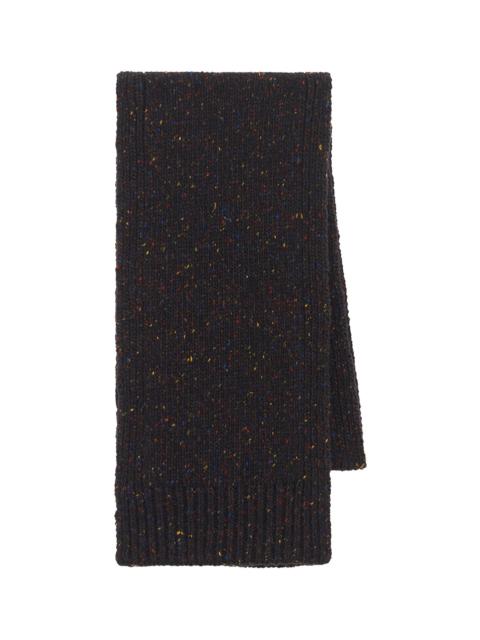 Fokestone Knit Scarf in Charcoal Multi Speckled Aran Cashmere