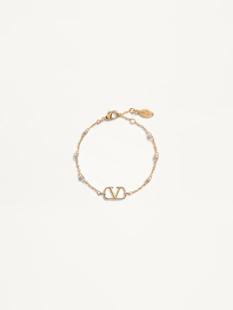 VLOGO SIGNATURE METAL AND SWAROVSKI® CRYSTAL BRACELET