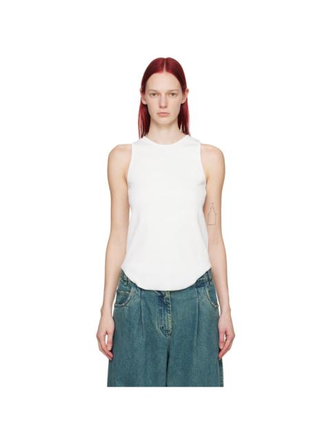 White Raw Edge Tank Top