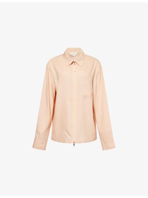 Moncler x Gilga Farm By Donald Glover Logo-Patch Linen-Blend Shirt