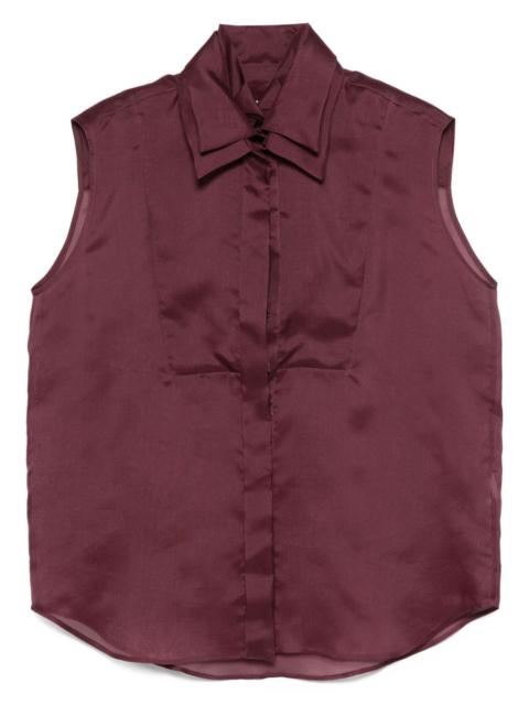 sleeveless button-down shirt
