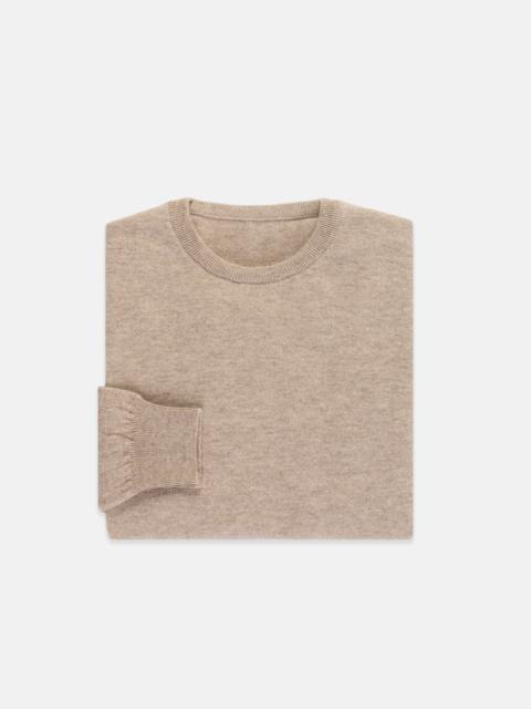 MADE-IN-SCOTLAND TAN CASHMERE CREWNECK SWEATER
