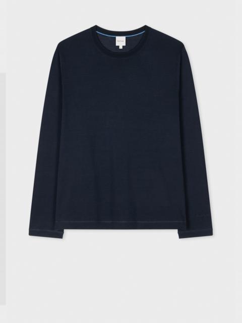 Navy Organic Cotton Fine Knit Sweater