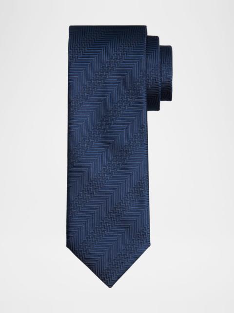 Men's Multi-Chevron Silk Tie