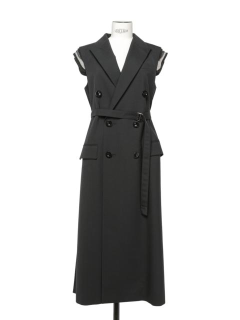 国内より1WEEK【sacai】Doeskin Mix Long Vest Doeskin Mix Long Vest | sacai Official Store サカイ オフィシャル