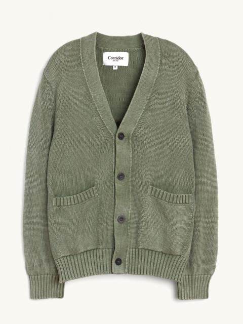 ACID WASH CARDIGAN - SEAFOAM