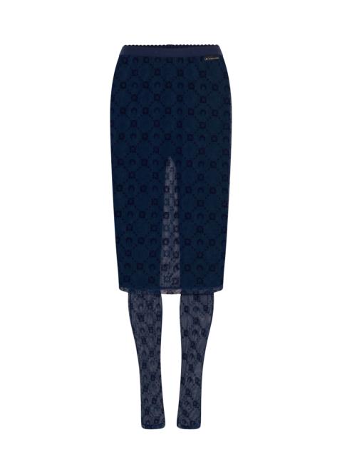 MOONOGRAM MESH FLOCK  PANT-SKIRT
