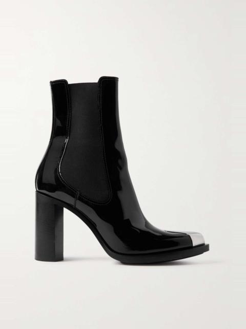 Embellished patent-leather Chelsea boots