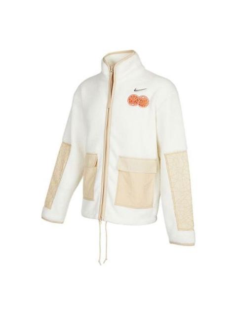 Nike CNY Chinese New Year's Edition Contrast Color Stitching Loose Sports Stand Collar Jacket Beige 