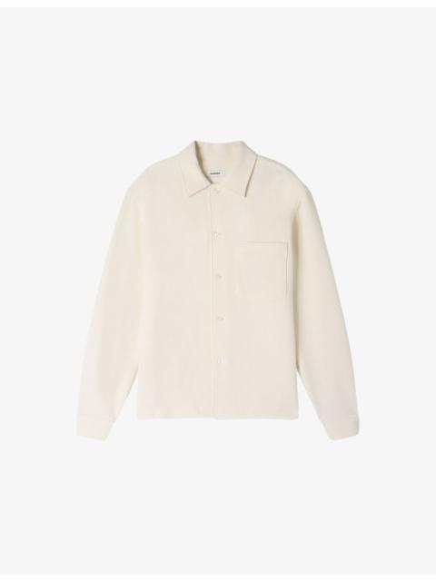 Long-Sleeved Textured Woven Shirt