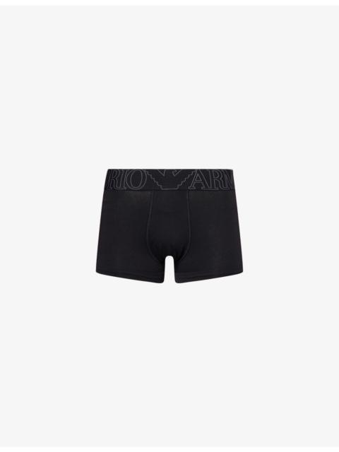 Branded Mid-Rise Stretch-Cotton Trunks