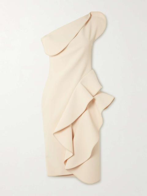 Rhythm strapless ruffled crepe midi dress