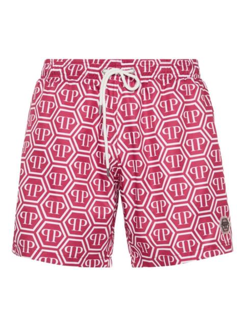 monogram hexagon swim shorts