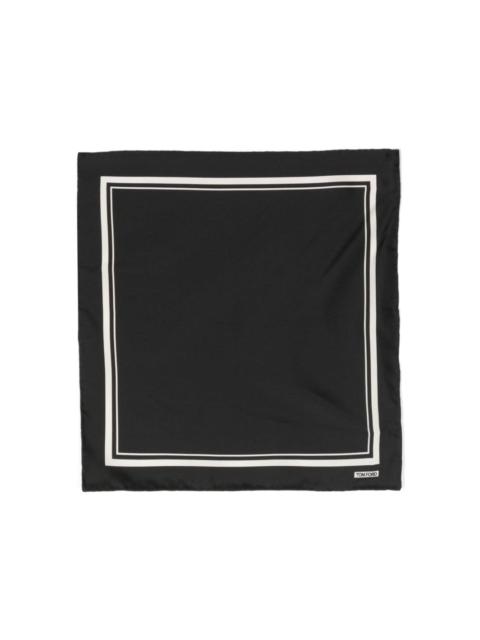 logo-print striped silk scarf