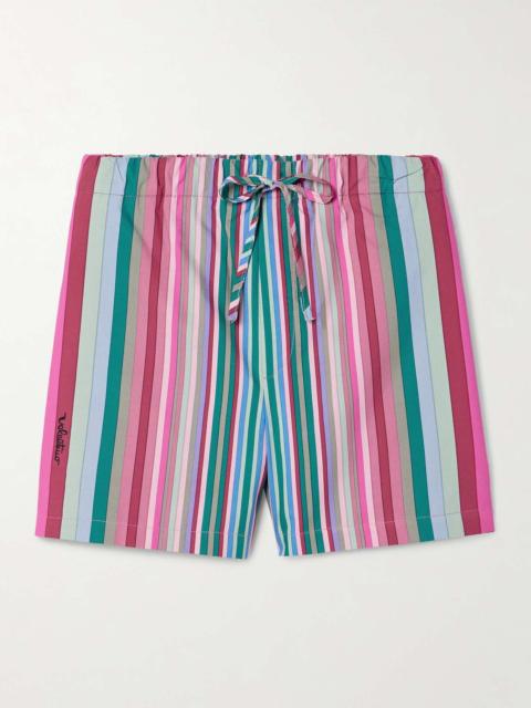 Striped cotton-poplin shorts