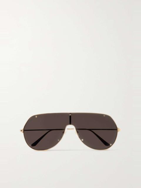 Santos de Cartier aviator-style gold-tone sunglasses