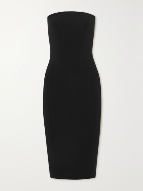 Strapless stretch-jersey dress Black