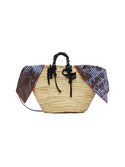 Beige Big Basket Tote