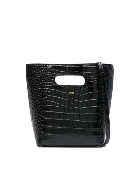 embossed-crocodile tote bag