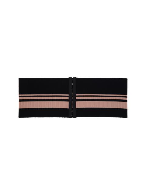 Black Ribbed Waistband Belt