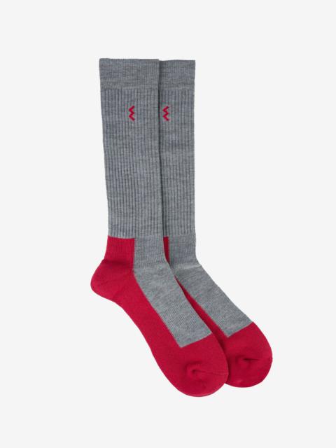 IRON HEART ENGINEER SOCKS - GREY/RED