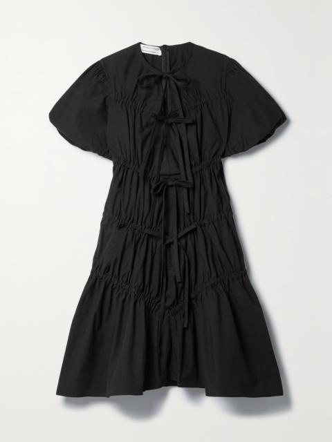 Crimes Gathered Cotton-poplin Dress