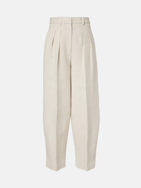 Dash cropped barrel-leg pants