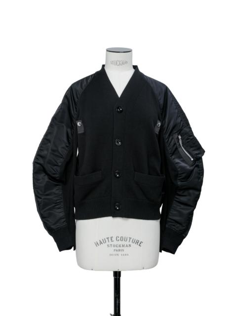 Nylon Twill x Knit Cardigan