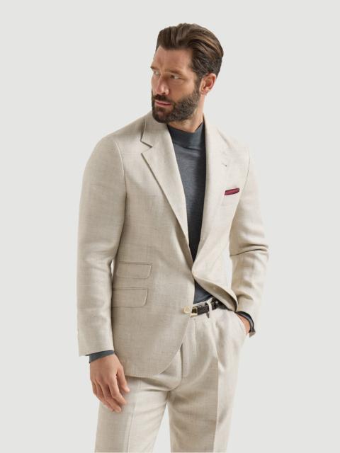 Silk, linen and wool hopsack deconstructed Cavallo blazer