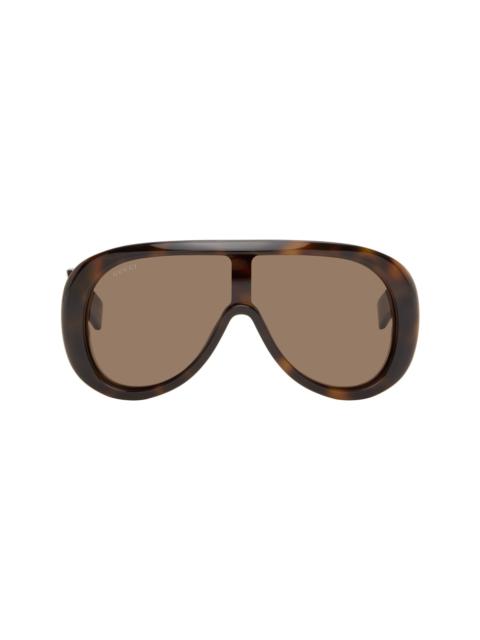 Brown Rectangular Frame Sunglasses